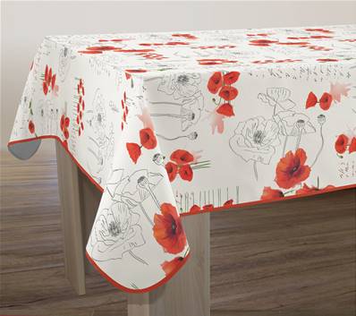 Nappe anti-taches <BR> Poppies rouge