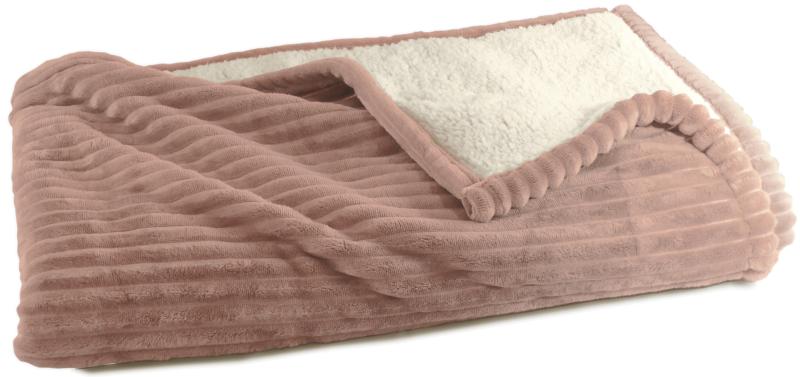 Plaid Sherpa 130x170<BR>Rose blush