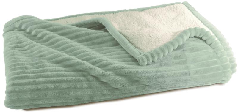 Plaid Sherpa 130x170<BR>Vert tilleul