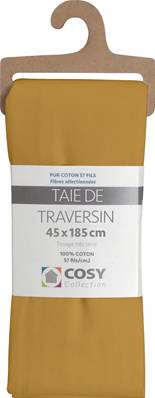 Taie de traversin 45x185<BR>100% coton<BR>Safran