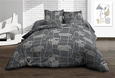 Parure 4 pièces <BR>Pur coton 57 fils <BR>Linea