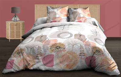 Parure 4 pièces <BR>Pur coton 57 fils <BR>Aquarel